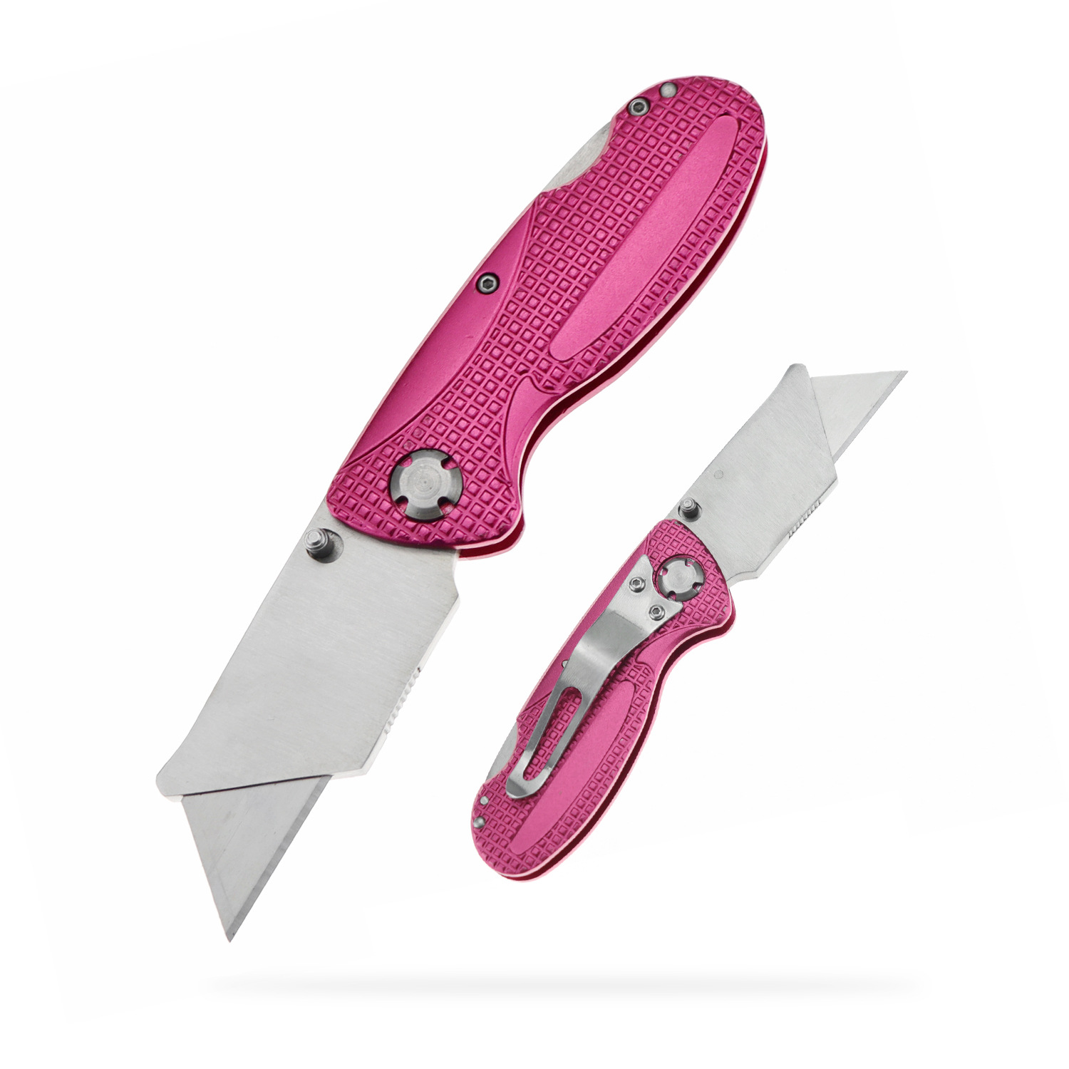 Factory Direct Stainless Steel Aluminum Alloy Electroplating Folding Utility Knife Unboxing Knife Intermediary Knife Paper Cutter Portable Hand Craft Knife