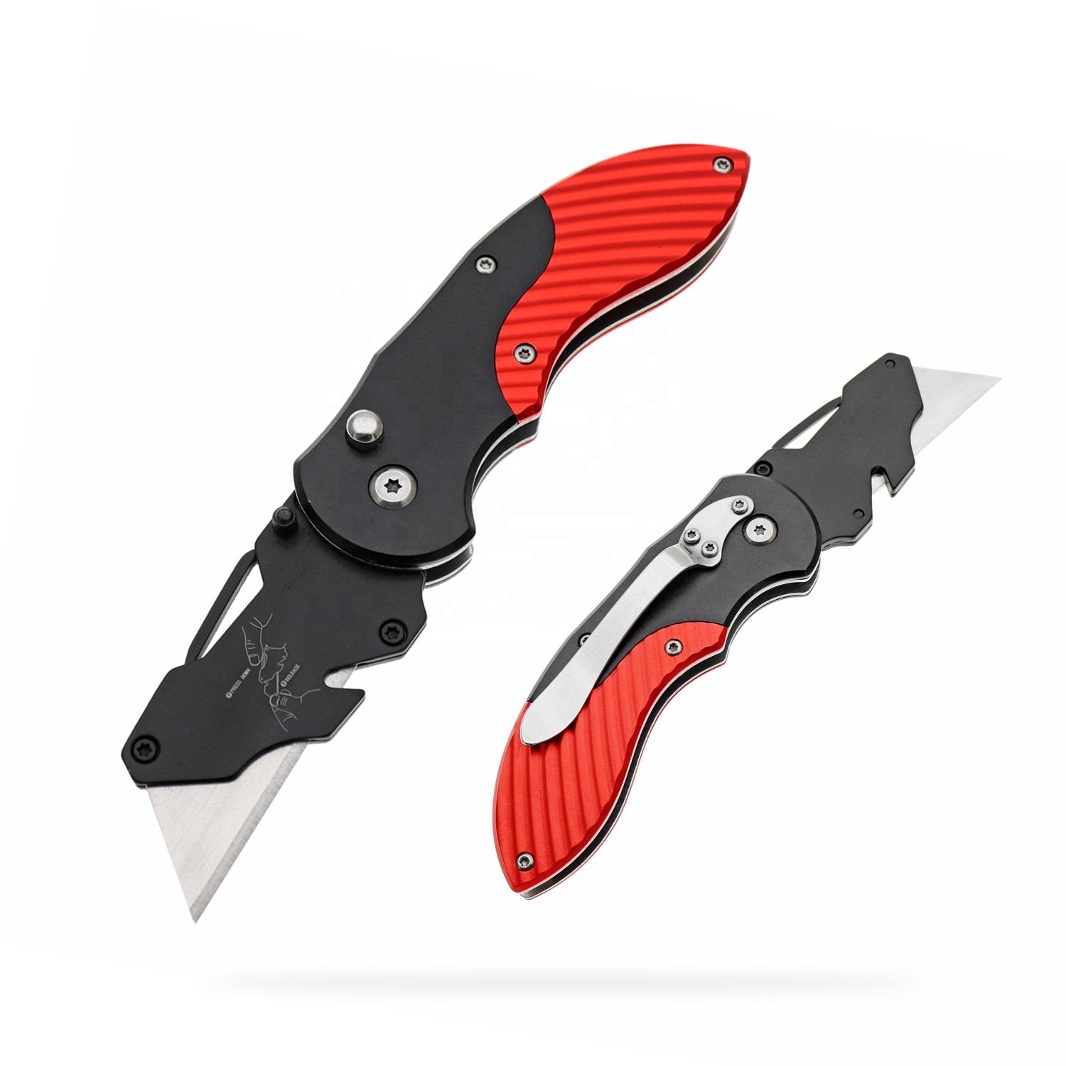 Utility Knife, Yangjiang Jinlangda, Manufacturer, Utility Knife, Box Cutter Aluminum Body Stainless Steel Blade Head Two Color Anodized Quick Change Blade Mechanism 3 Position SK