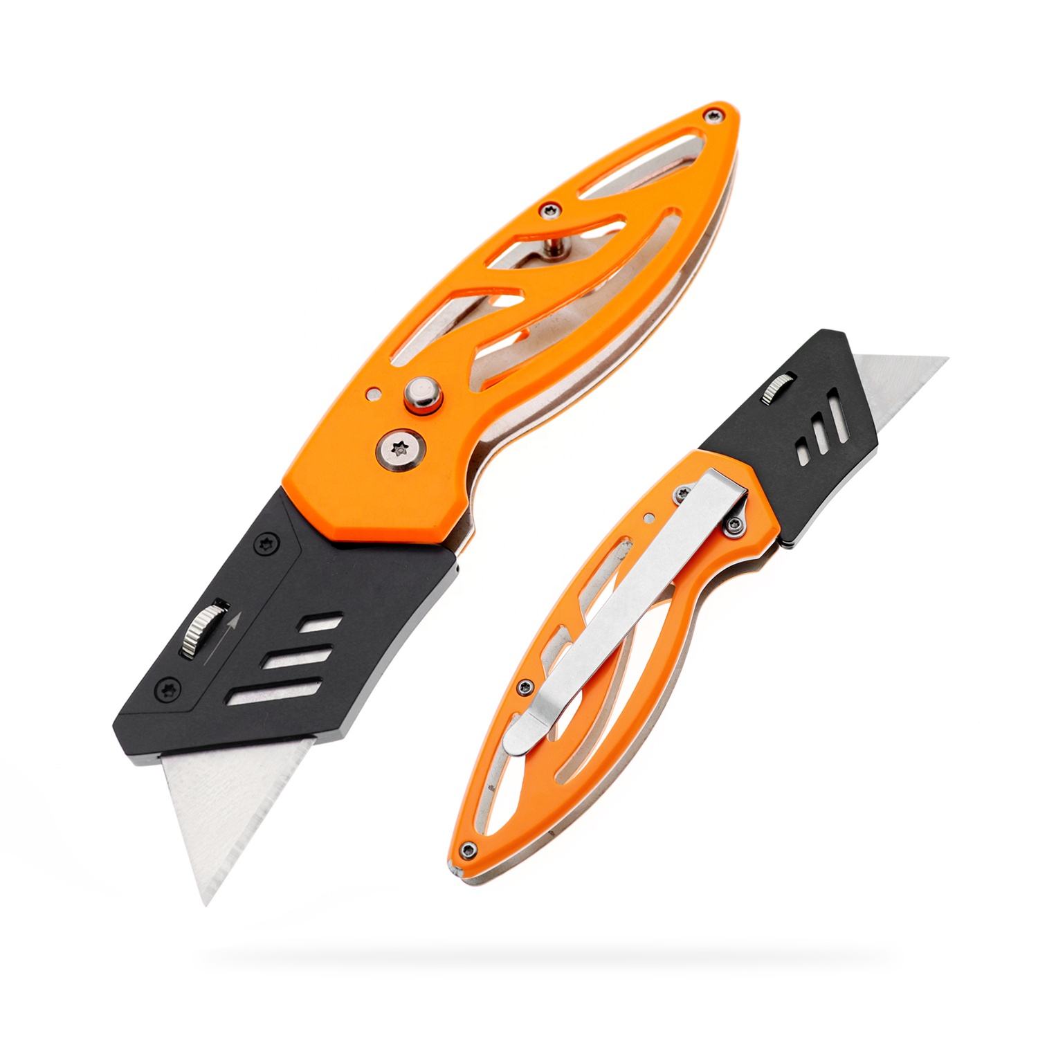 Utility Knife, Yangjiang Jinlangda, Manufacturer, Safety Pocket Utility Knife Aluminum Painting Color Customized Pattern Picture Quick-Change Blade Stainless Steel Lightweight