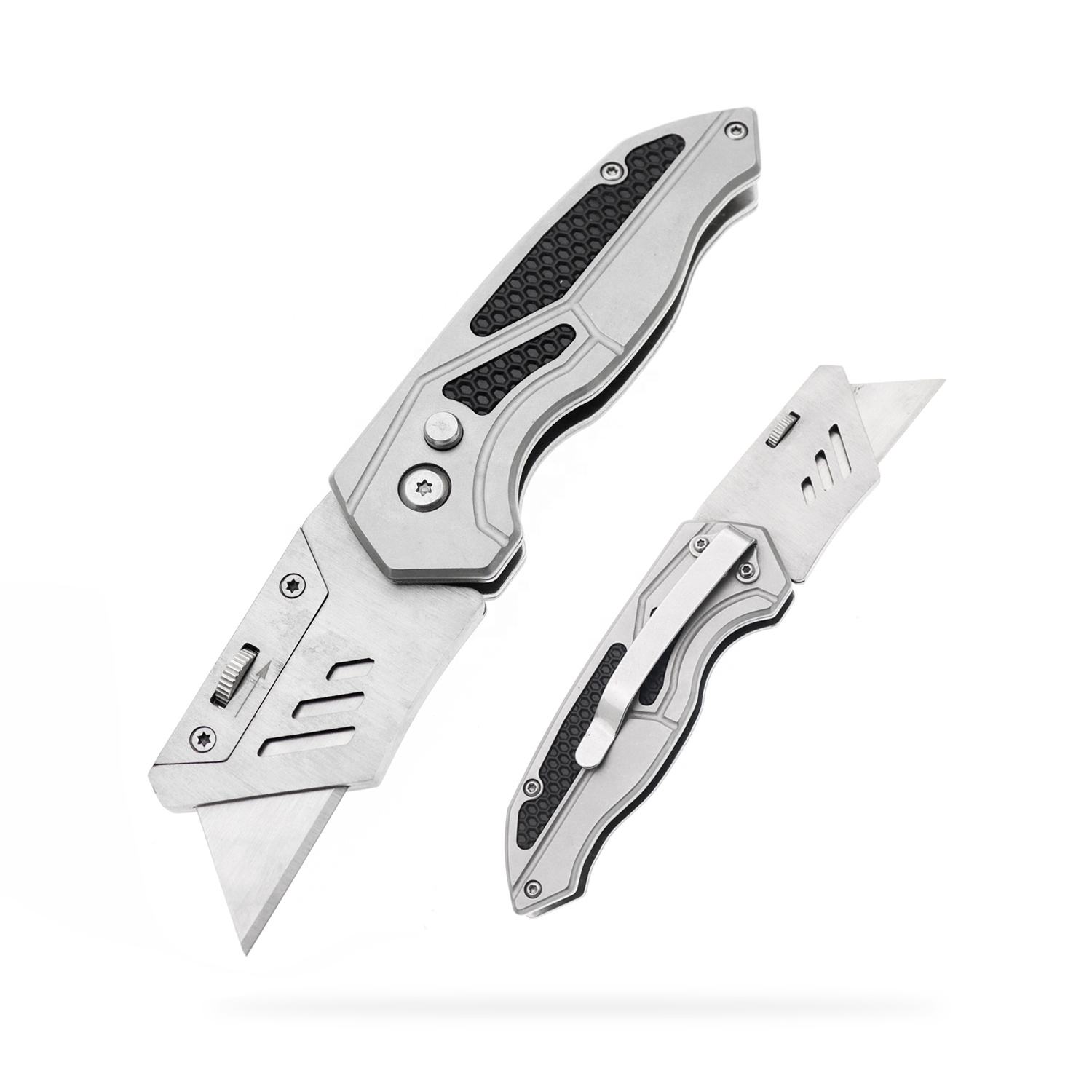 Utility Knife, Yangjiang Jinlangda, Manufacturer, Folding Utility Knife Quick-Change Safety Lock Box Paper Factory Direct Customized BUtton Release Razor Sharp SK5 Free Design